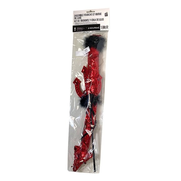 Deluxe Pitchfork & Tail Kit ~ Devil Costume Accessories - Picture 2 of 5